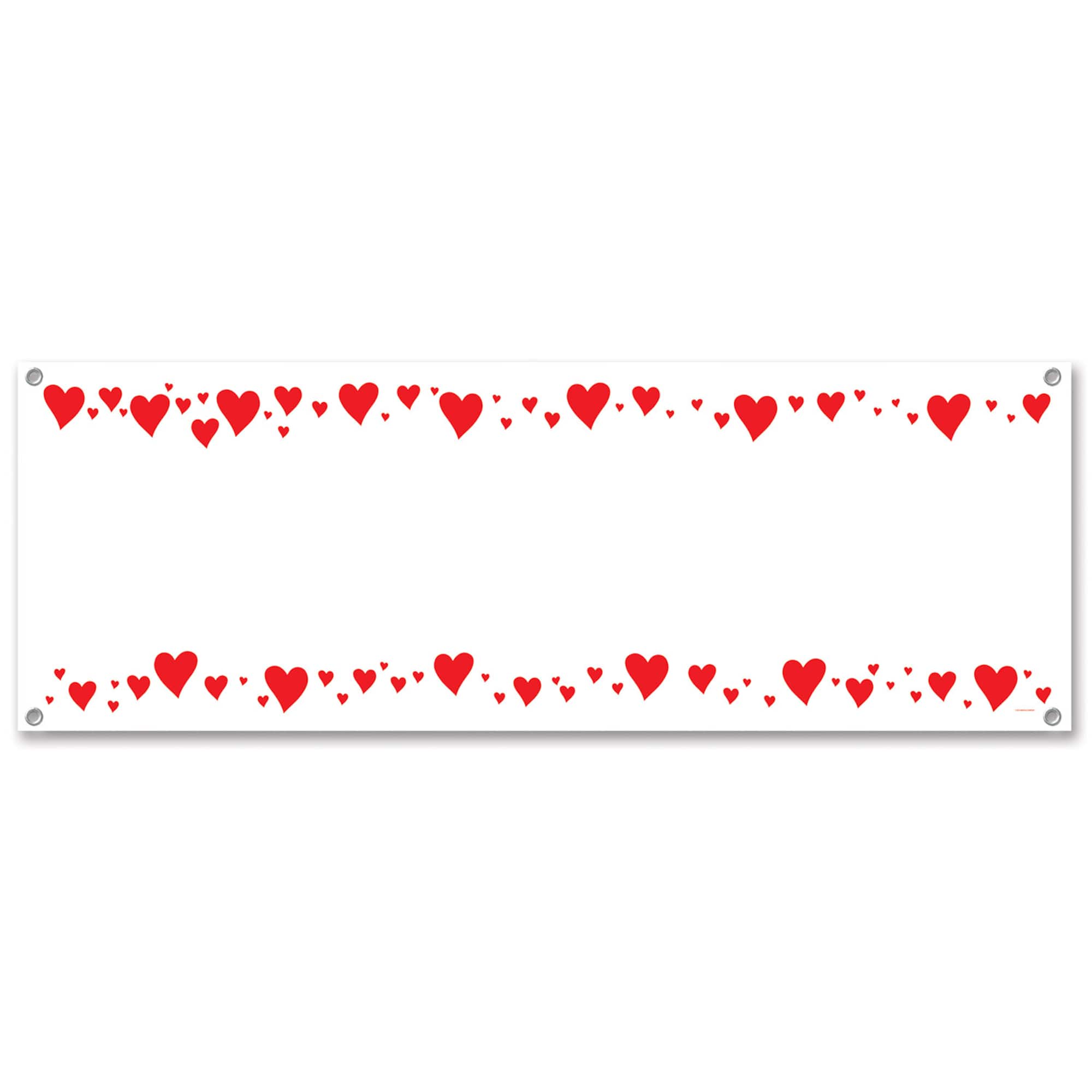 Beistle 5ft. x 21" Blank Hearts Sign Banner